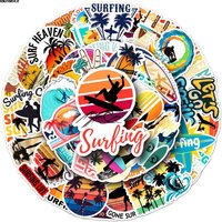 10/30/50pcs Cartoon Summer Surfing Stickers Beach Surf For Kid DIY Diary Laptop Luggage Skateboard Toys Decals Graffiti Sticker