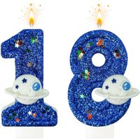 New 0-9 Number Birthday Candles original Blue Star Universe birthday cake digital party anniversary candle decoration