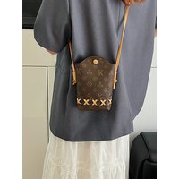 Wild Made LV Q Brand High Simulation Old Flower Mobile Phone Bag Women's New 2026 Elegant Small Single Shoulder Crossbody Bag
