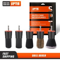 SPTA 5 pièces ensemble de fixation de brosse à poils mixtes Kit de nettoyage d'épurateur électrique pour perceuse sans fil