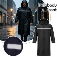 Waterproof Long Raincoat for Men Women Hooded Rain Poncho Jacket Outdoor Hiking Fishing Cycling Rainwear One Size for all 1PCS