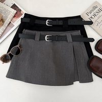 Low Rise Mini Skirt with Side Slit Built-in Shorts A-line Short Skirt Women Skort Shoujo Girl Y2K Korean Fasihon Acubi Style