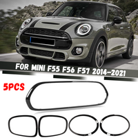 Autocollant de garniture de calandre de pare-chocs avant, de contour de phare et de feux arrière, 5 pièces, pour Mini F55 F56 F57 One Cooper S JCW 2014-2021