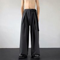 XS-5XL Summer New Men's Wide-Leg Suit Trousers American Retro Fashion Trend High Street Loose Casual Simple Men's Bottoms