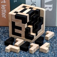 Creative 3D Cube Puzzle Luban Interlocking Creative Educational Wooden Toy Brain IQ Mind Early Learning Game Gifts For Children