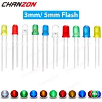 100Pcs 3mm 5mm Led Diode Flashing White Red Green Blue Yellow RGB Fast Slow Flash Diffused Clear Color Changing Light Emitting