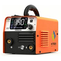 HITBOX HBM200 3-in-1 Gasloses MIG-Schweißgerät 220V MMA ARC/Lift TIG IGBT Inverter Tragbares Schweißgerät für 2lb 0,8/1,0mm Fülldraht für Heimwerker