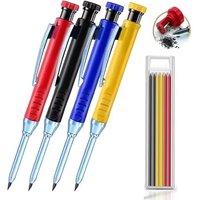 Solid Carpenter Pencil Set Mechanical Woodworking Tools with Refill for Carpentry Marking And Scriber Construction Job E