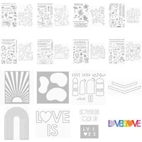 June 2022 New Clear Stamps Cutting Dies Stencils Scrapbooking for Paper Making Animals Rainbow Embossing Frames Card Set