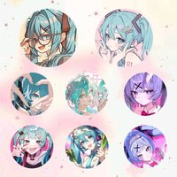 Anime Hatsune Miku Cartoon Brooches Anime Badge Round Handmade Brooch Lapel Pins Jewelry For Backpack Clothes Gifts