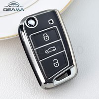 For VW Volkswagen Golf 7 MK7 Tiguan MK2 T-roc T-cross Skoda Octavia Kodiaq Karoq Seat Ateca Leon Fob TPU Car Key Case Cover