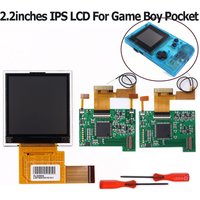 2,2-Zoll-IPS-LCD-Hintergrundbeleuchtungs-Kit für Game Boy Pocket, keine Lötung, kein Schalen-Trimmen erforderlich
