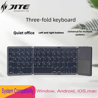 JITE Folding Keyboard Wireless Bluetooth Keyboard Mini Touchpad Wireless Rechargeable Ultra Slim Pocket Folding Keyboard