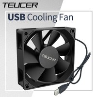 Teucer USB Cooling Fan 8/12/14cm 5V Exhaust with Metal Mesh Foot Mat for Router TV Set-top Box Cooling