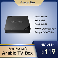 Great Bee Arabic TV Box, Greatbee Android 10 2G 16G Smart 4K Arabic Lifetime free Media Player Arab Satellite Receiver image 3