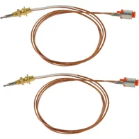2pcs Gas Stove Burner Cooker Thermocouple Copper Replace for Fasten Type Gas Safe Magnet Unit 60cm/24In M6*0.75 Resistance 20mv