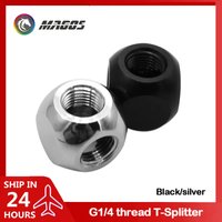 T-Splitter Ball Shape Tee 3 Ways G1/4 X 3 Metal Connector To Compression Fitting For PC Water Cooling