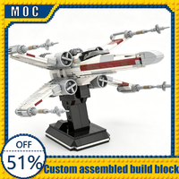 834PCS T-65 B X Technology Wing Starfighter Red 5 Model Custom Building Blocks DIY Assembly Educational Toy Boys Birthday Gifts