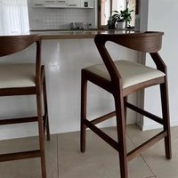 Solid Wood Traditional Kitchen Furniture Wooden Bar Stool for Restaurant and Dining Room
