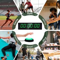 Gym Timer with Start & Stop Button, 12/24H Digital Wall Clock, Workout Interval Timer, Stopwatch & Countdown Timer With Remote