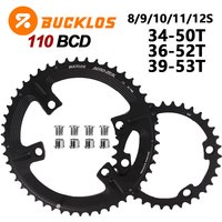 BUCKLOS Double Road Bike Chainring 110 BCD Crown 50-34T 52-36T 53-39T Round Narrow Bicycle Chainwheel for R7000 R8000 R9000