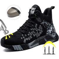 High Top Protective Safety Shoes Men Steel Toe Work Shoes Men Women Work Safety Boots Anti Smash Safety Indestructible WorkBoots