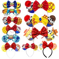 Mickey Mouse Ears Headbands Women Bows Hair Accessories Toy Story Headband for Girls Kids Buzz Lightyear Alien Headwear image 4