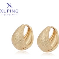 Xuping Jewelry Fashion No Stone Simple Light Gold Color Hoop Earrings for Women Girl Party Gift X001030868
