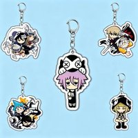 SOUL EATER Anime Acrylic Keychain Crona Maka Black Star Medusa Pendant Cartoon Figure Key Ring Bag Charm Cosplay Props Fans Gift