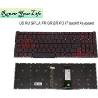 PT-BR Brazil US RU backlit keyboard For Acer Nitro 5 AN515-54 AN515-43 AN517-52 AN517-51 AN517-54 AN715-51 Spain LA IT TR GR FR