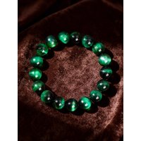 Green Tiger Eye Bracelet Men Natural Stone Bead Energy Reiki Healing Crystal Protection Charm Good Luck Handmade Jewelry Women