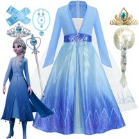 For Girl Elsa Princess Frozen Costume Birthday Party Vestidos Halloween Cosplay Carnival Clothing Kids Dress For Girls