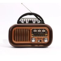 BT-628S AM FM Radio Operated By USB Cable/Solar Panels Rechargeable Excellent Reception Portable Radio Multi-function Retro