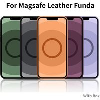 Official Quality Leather for Magsafe Case for IPhone 17 E 16 15 14 13 Pro Max Air Magnetic Charging Funda Original Box No Logo