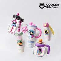 COOKER KING 5 Kinds Black Cat Party Series Cup 316/304 Stainless Steel+Tritan+high Borosilicate Glass Straw Cups Team-cup Gift