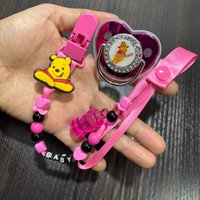 Gentle Newborn Soother Pacifier with Dust Cover & Anti-Lost Pacifier Chain Food-Grade Silicone Chew Nipple Effectively Soothe