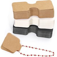 50 st 9x3.5cm Vikbara Kraftpapperskort Handmade Necklace Bracelet Jewelry Display Cards Packaging Cards Store Price Tagstik