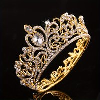 Fashion Crystal Round Crown Tiara Headband For Women Party Rhinestone Bridal Wedding Hair Accessories Jewelry Crown Tiara Gift