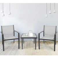 Garden Furniture Set 2 Seater, Indoor Outdoor 3 Piece set Patio Furniture Set, Garden Table and Chair 4 seater, 2 ArmChairs Gla