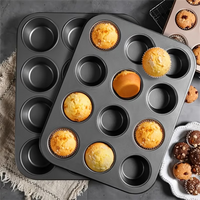 Premium Carbon Steel Muffin Pan,Non-Stick Cupcake Baking Pan,Cupcake Tray,Suitable for Oven Baking Cheesecake,Mille-Feuille