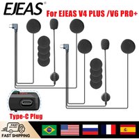 Original EJEAS V6 Pro+/v4 plus Microphone Speaker Headset TYPE-C for Motorcycle Helmet Intercom Bluetooth Interphone Full Duplex