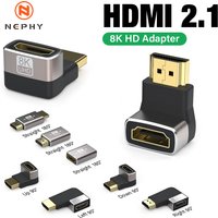 8K HDMI 2.1 Cable Adapter 90 Degree Right Angle Male to Female Connector 4K 8K HDMI Extender for TV Stick PS4 PS5 Xbox PC Laptop
