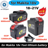 18V 5S4P 5S3P 5S2P for Makita 18650 lithium battery can charge 16AH 12AH 8AH battery with high current and high discharge