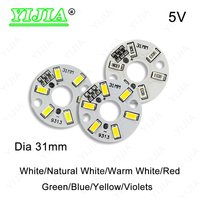 LED 3W DC5V Color Lamp Beads White Red Green Blue Yellow Purple Light Boards Dia 31MM SMD5730 Round Transformation Light Source
