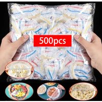 Couvre-aliments jetables, couvre-aliments pour maintenir la fraîcheur, couvercle en plastique coloré et élastique, sacs d'emballage pour assiettes, sacs de rangement pour la cuisine