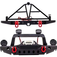 Front Rear Bumper Metal RC Car Bumper with LED Lights for SCX10 90046 for TRX4 Axial for SCX10 iii AX103007 1/10 RC Crawler Part