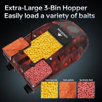 LOKEEVAN GPS-Köderboot mit 100 GPS-Standorten, Fischfinder für Tiefe und Wassertemperatur, automatische Rückkehr mit großem Köderbehälter, 2,5 kg Ladekapazität, 15600x2 mAh Köderboot mit 600 m