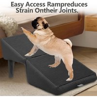 Hot 2-in-1 Convertible Wooden Home Step Stool Dog Ramp Stairs, Dog Ramp Ottoman, Folding Non Slip Split Ottoman Doggie Ramp