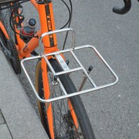 Stainless Steel Bike Front Fork Shelf Anti-rust Lightweight Durable Sturdy Bicycle Luggage Carrier Cycling Bicycle Accessories
