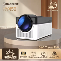 Magcubic Ultra-Kurzdistanz-Projektor Hy450 Auto-Offset 1080P 8K Auflösung Elektronischer Fokus 900 Ansi Wifi6 Bt5.4 Sprachsteuerung